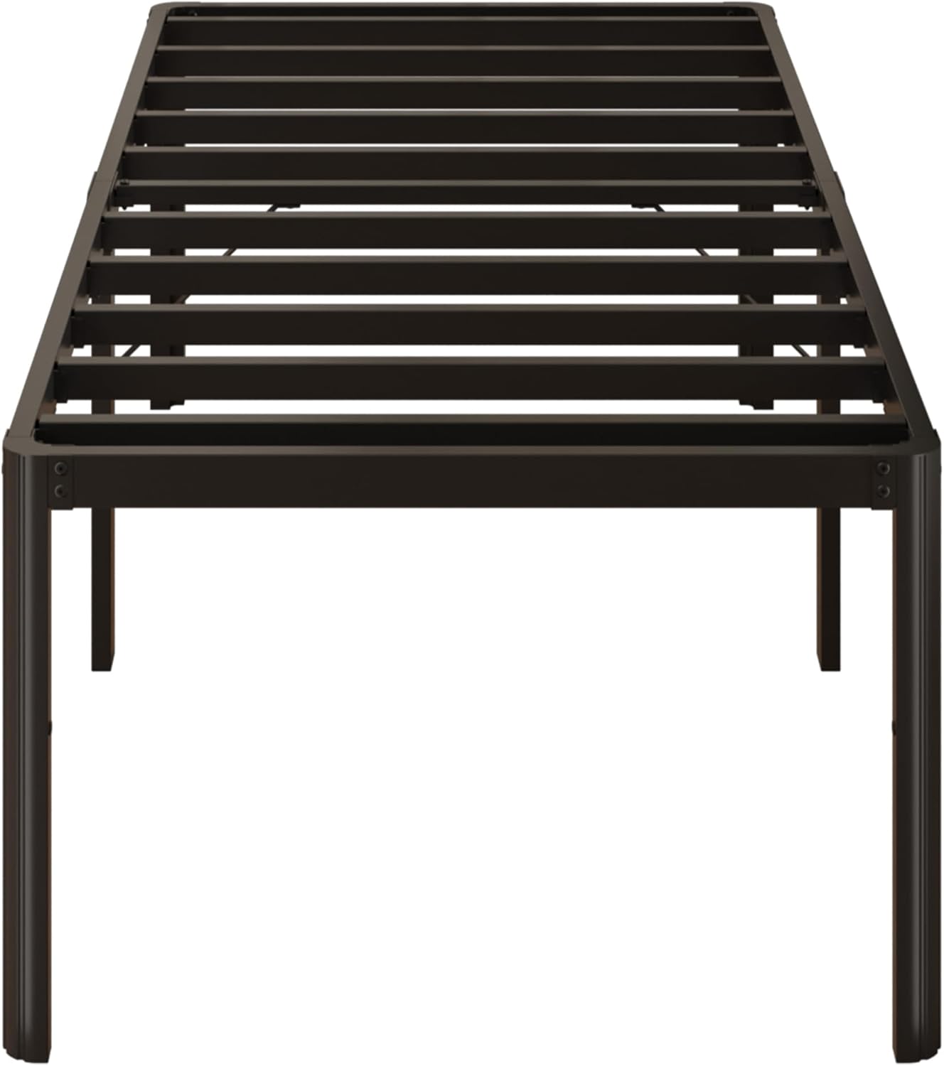 9 Inch Twin Bed Frames with Rounded Corner Legs, Heavy Duty Metal Twin Size Platform Bed Frame No Box Spring Needed, Easy Assembly, Noise Free, Black