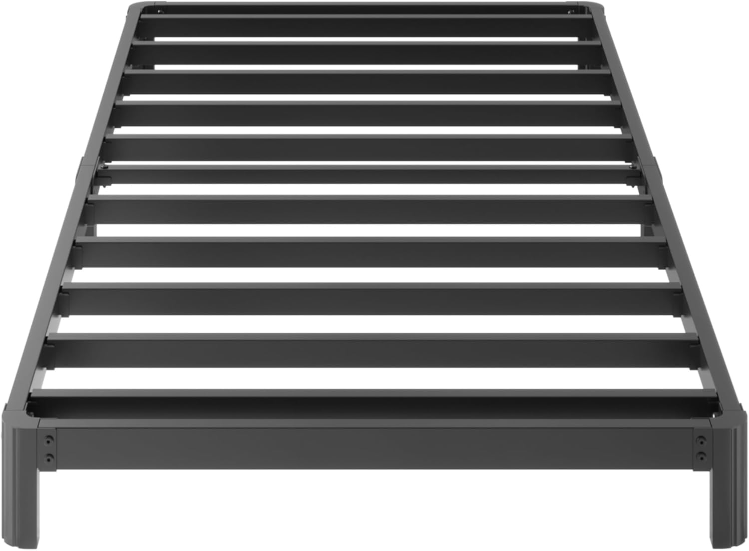 9 Inch Twin Bed Frames with Rounded Corner Legs, Heavy Duty Metal Twin Size Platform Bed Frame No Box Spring Needed, Easy Assembly, Noise Free, Black
