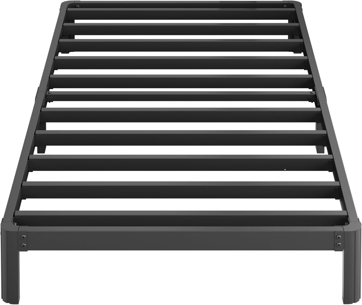 9 Inch Twin Bed Frames with Rounded Corner Legs, Heavy Duty Metal Twin Size Platform Bed Frame No Box Spring Needed, Easy Assembly, Noise Free, Black