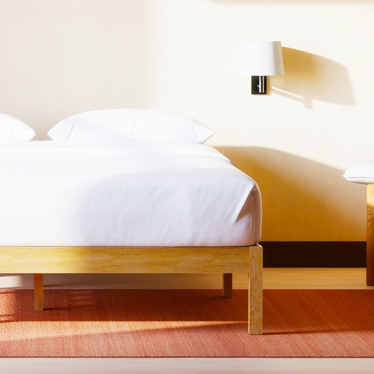 LIFEMENT Classic Wood Platform Bed Frame, Essential, Noise Free, Under Bed Storage, No Box Spring Needed, Easy Assembly (Natural, Twin)