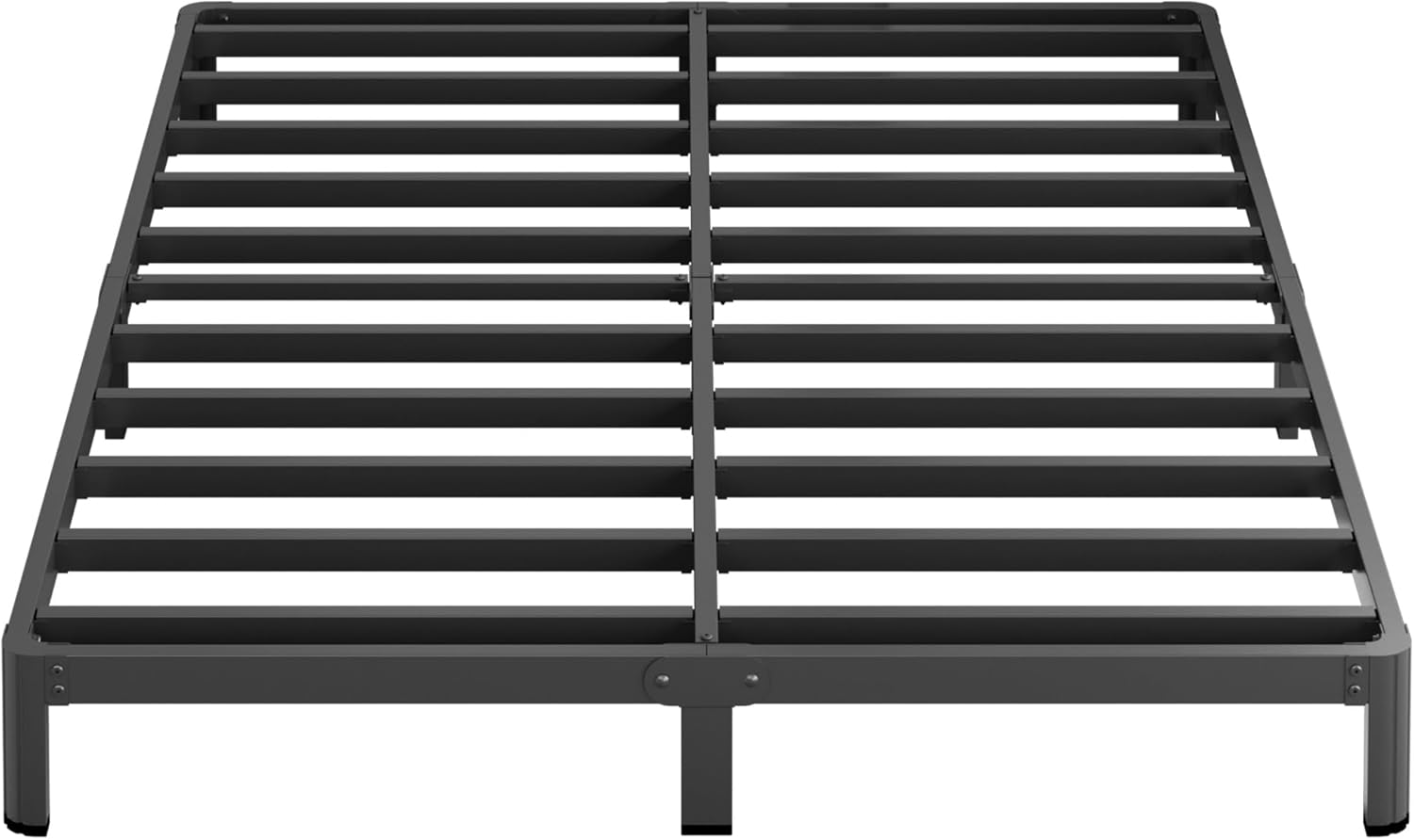 9 Inch Twin Bed Frames with Rounded Corner Legs, Heavy Duty Metal Twin Size Platform Bed Frame No Box Spring Needed, Easy Assembly, Noise Free, Black