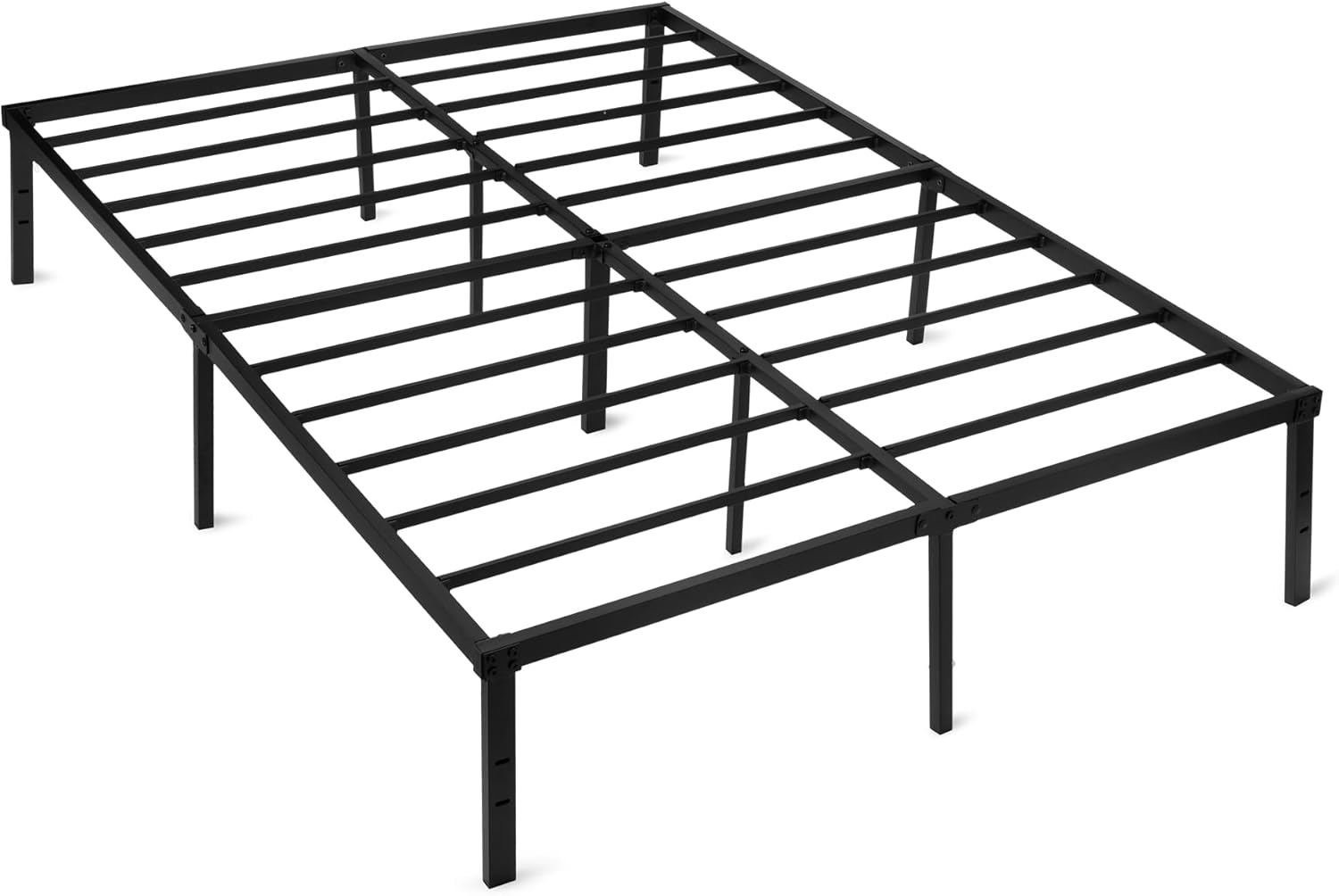 Amazon Basics Bed Frame with Storage, Foldable Metal Platform, Sturdy Steel, No Box Spring Needed, 14-inch High, Tool-Free Setup, Twin Size, Black