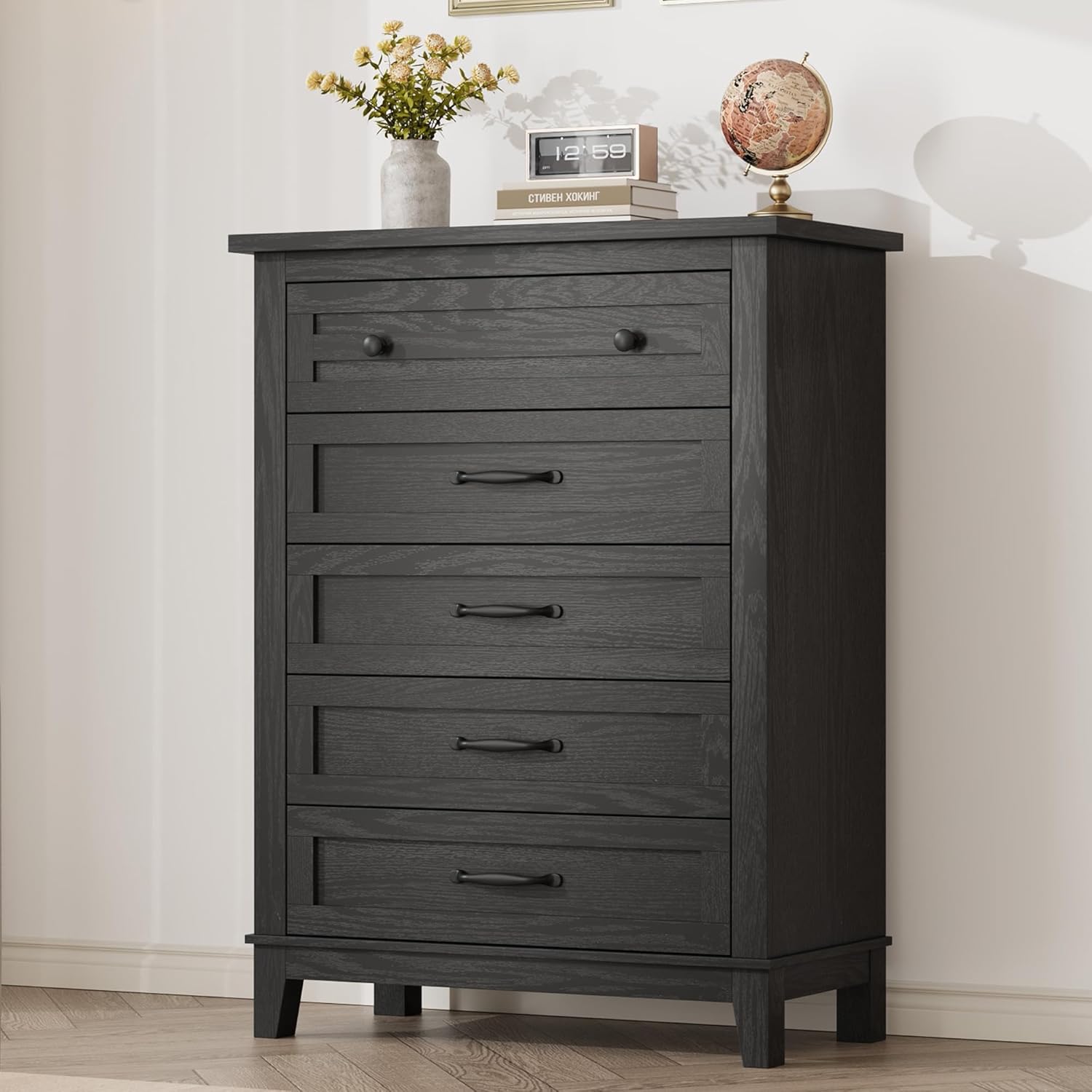 GarveeHome 6 Dresser for Bedroom, 47 in Wide Drawer Dresser with Storage Freestanding, Wooden Closet Storage Chest for Living Room, Bedroom, Entryway, Ash Grey