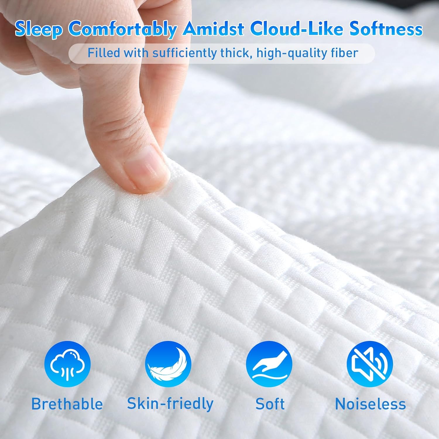 Queen Size 5 Inch Memory Foam Mattress Topper, Dual Layer Design 2 Inch Gel Memory Foam and 3 Inch Plush Pillow Top Mattress Pad Cover Medium Support, Pressure Relief and Back Pain Support