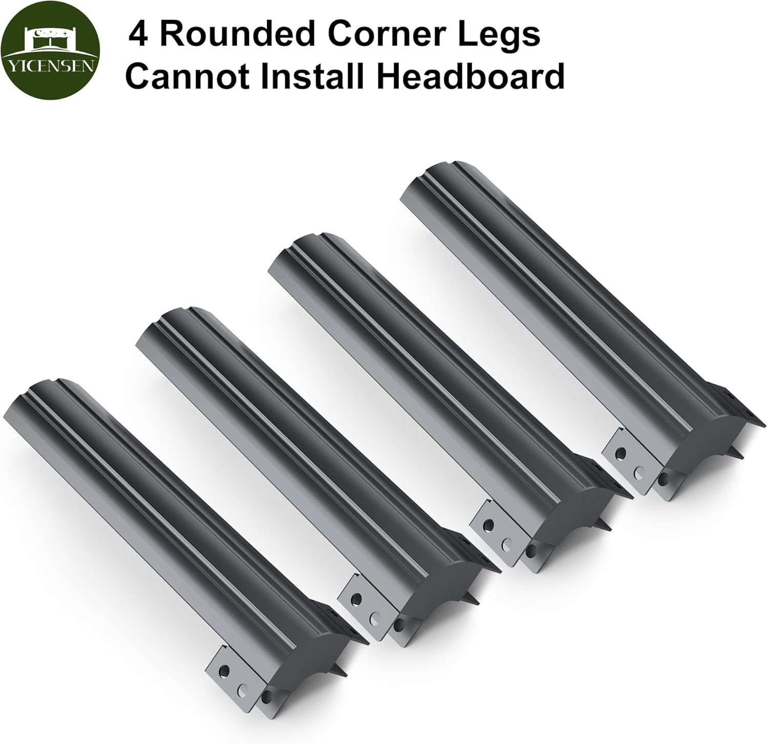 9 Inch Twin Bed Frames with Rounded Corner Legs, Heavy Duty Metal Twin Size Platform Bed Frame No Box Spring Needed, Easy Assembly, Noise Free, Black