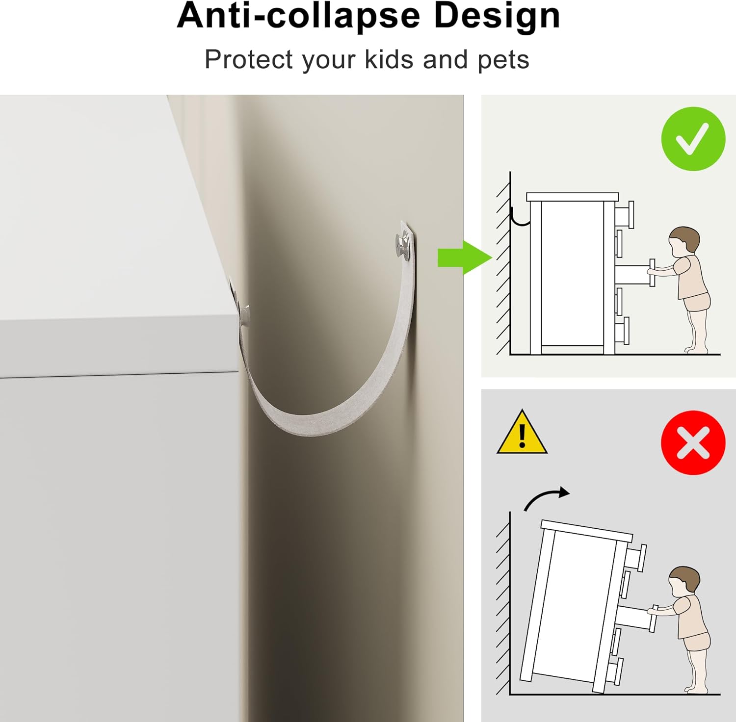 White 6 Drawer Dresser for Bedroom, 15.3" D x 47.2" W x 32.3" H in Simply Modern Chest of Drawers, Wood Storage Double Dresser with Deep Drawers for Living Room, Hallway Entryway, White