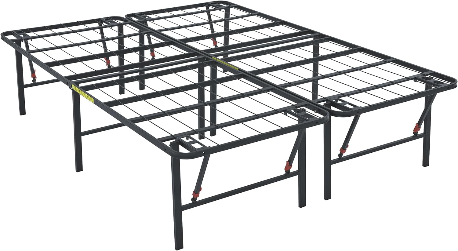 Amazon Basics Bed Frame with Storage, Foldable Metal Platform, Sturdy Steel, No Box Spring Needed, 14-inch High, Tool-Free Setup, Twin Size, Black