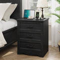 Black Dresser for Bedroom, Modern 6 Chest of Drawers, 44" Tall Chest of Drawers w/Brushed Metal Handle, Wood Closet Organizers and Storage Cabinet for Bedroom, Living Room, Hallway