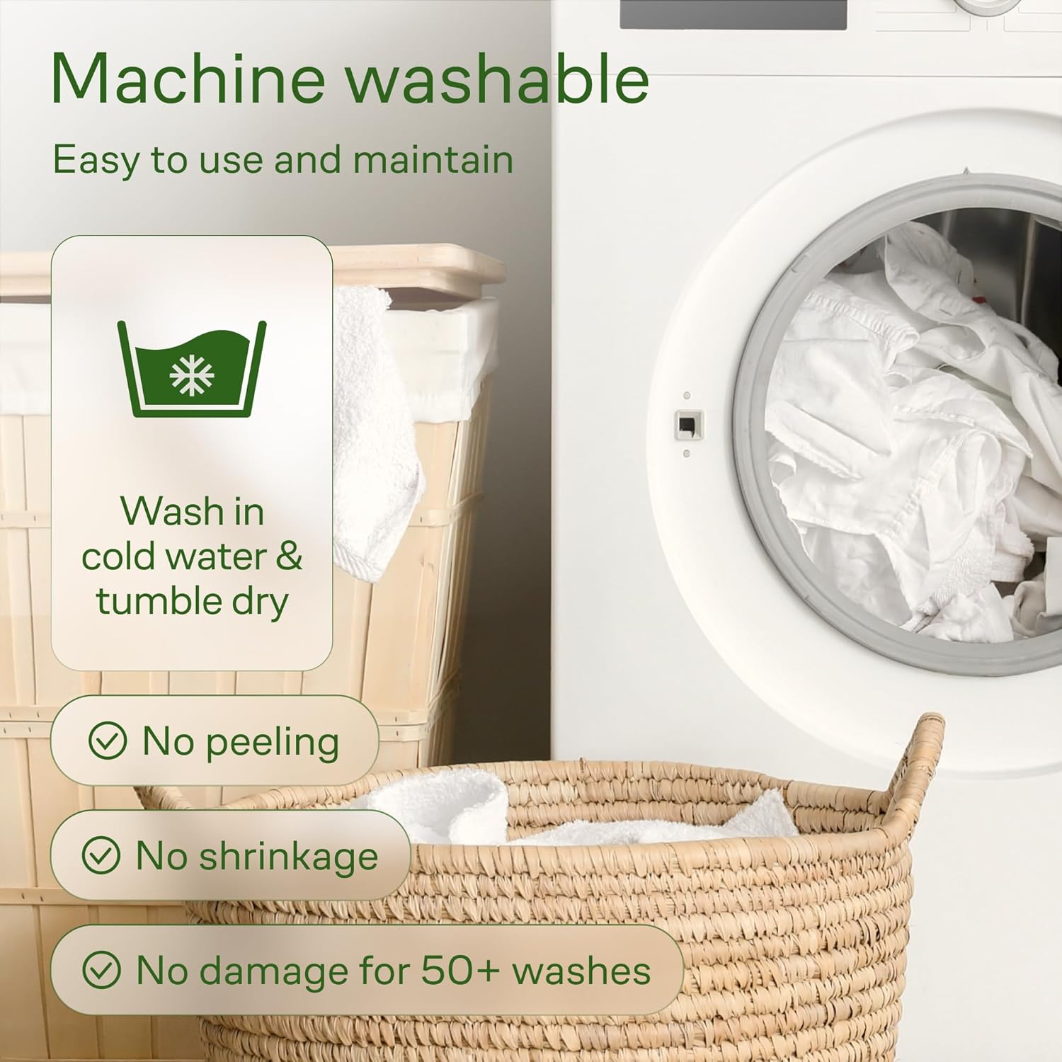 Ultra Soft Full Size Mattress Topper - Viscose Made from Bamboo Pillow Top Mattress Pad for Back Pain Relief - Naturally Cooling for Hot Sleepers, Green