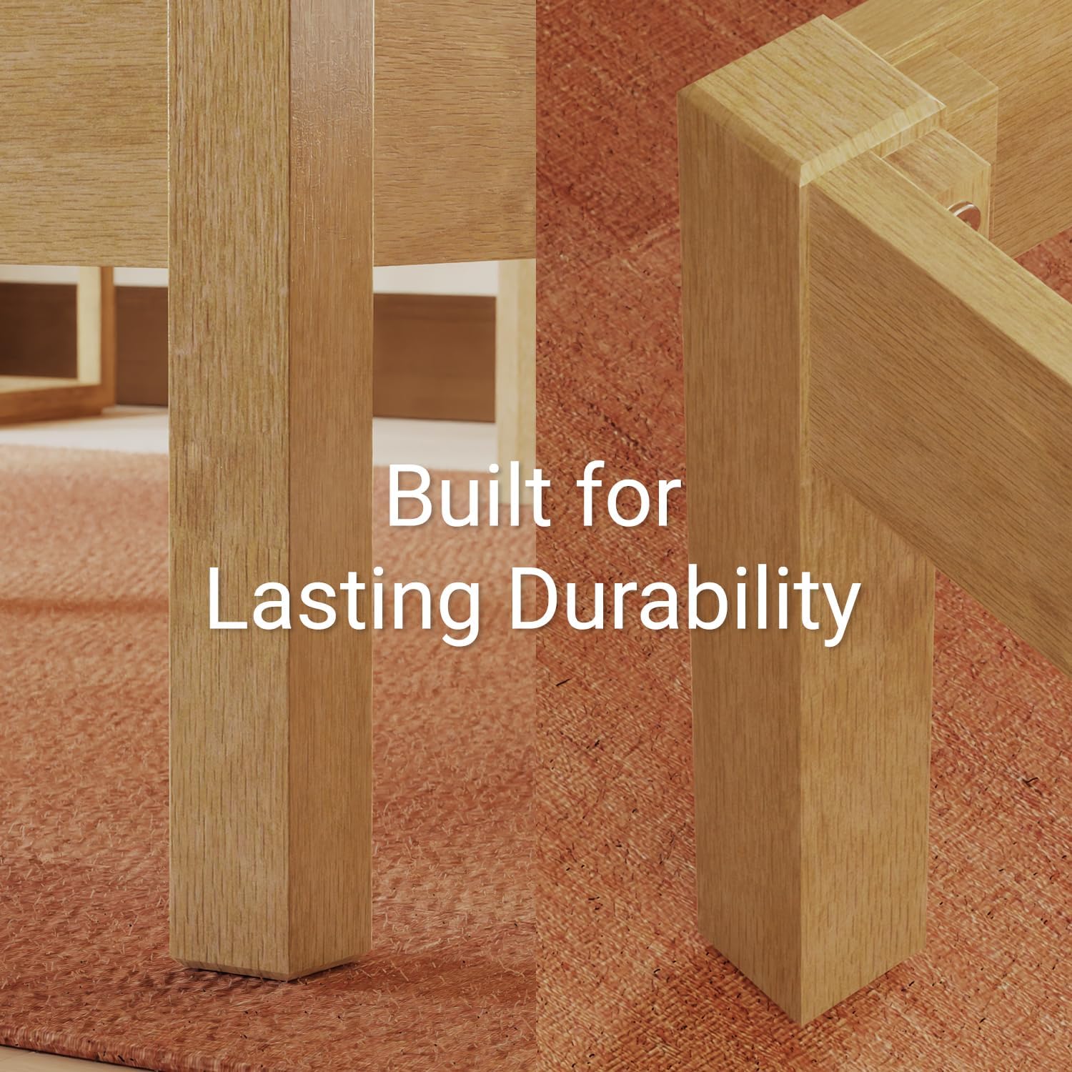 LIFEMENT Classic Wood Platform Bed Frame, Essential, Noise Free, Under Bed Storage, No Box Spring Needed, Easy Assembly (Natural, Twin)